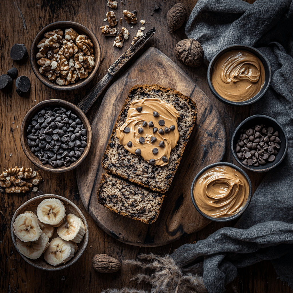 Creative banana bread add-ins like nuts, chocolate chips, and cinnamon