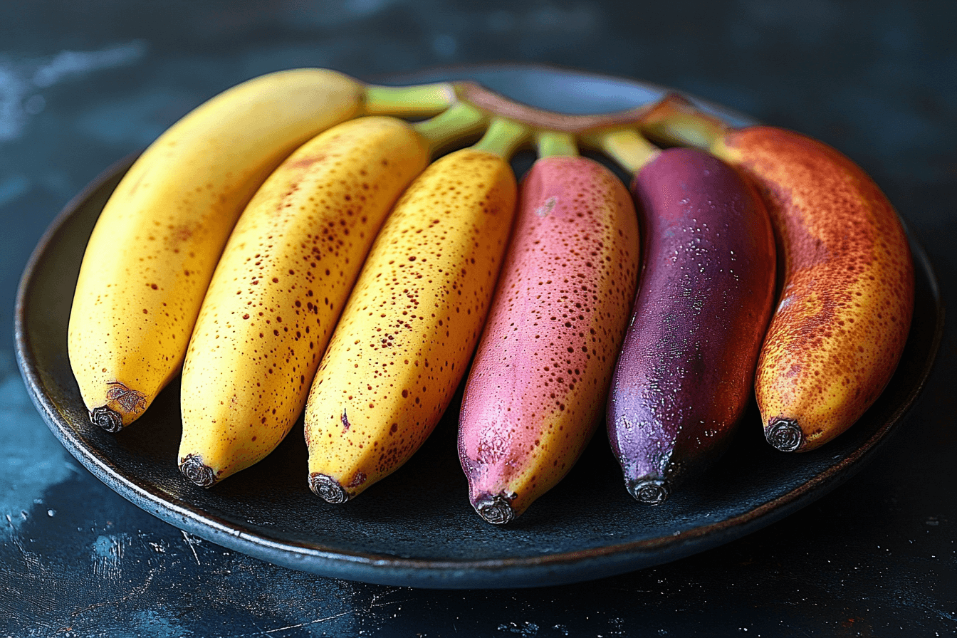 A banana ripeness scale with text like "From green to brown, here’s how to pick your perfect banana bread banana