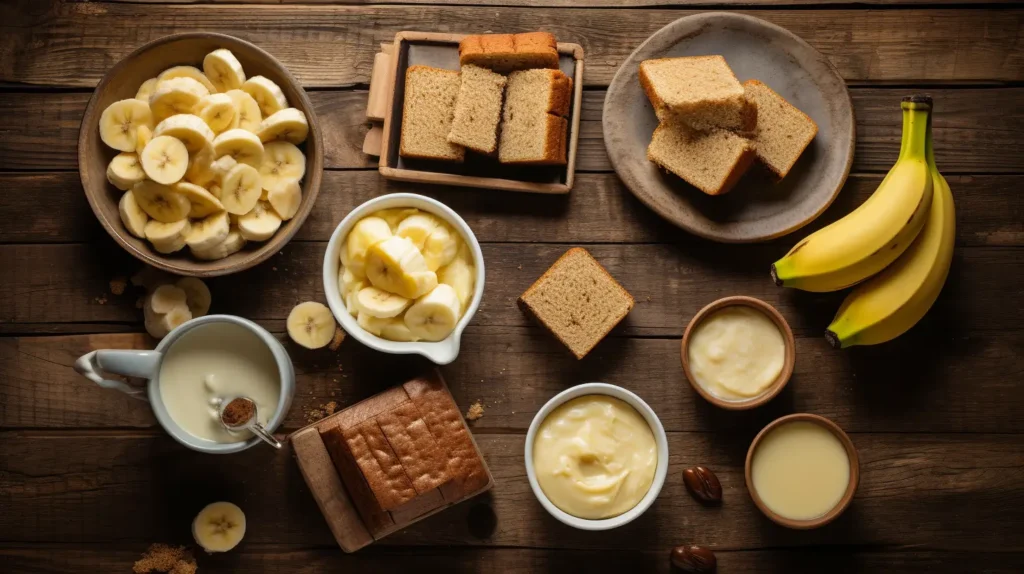 Ingredients for Banana Bread Pudding Magnolia.