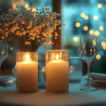 Romantic candlelight dinner for two.