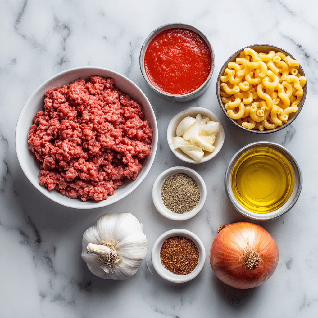 Ingredients for Old Fashioned Goulash