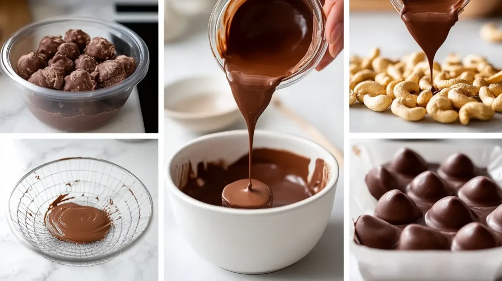 Making homemade cashew ice cream bars step-by-step