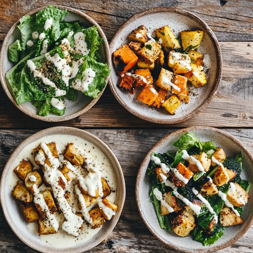 Serving variations of Caesar salad dressing recipe with no egg