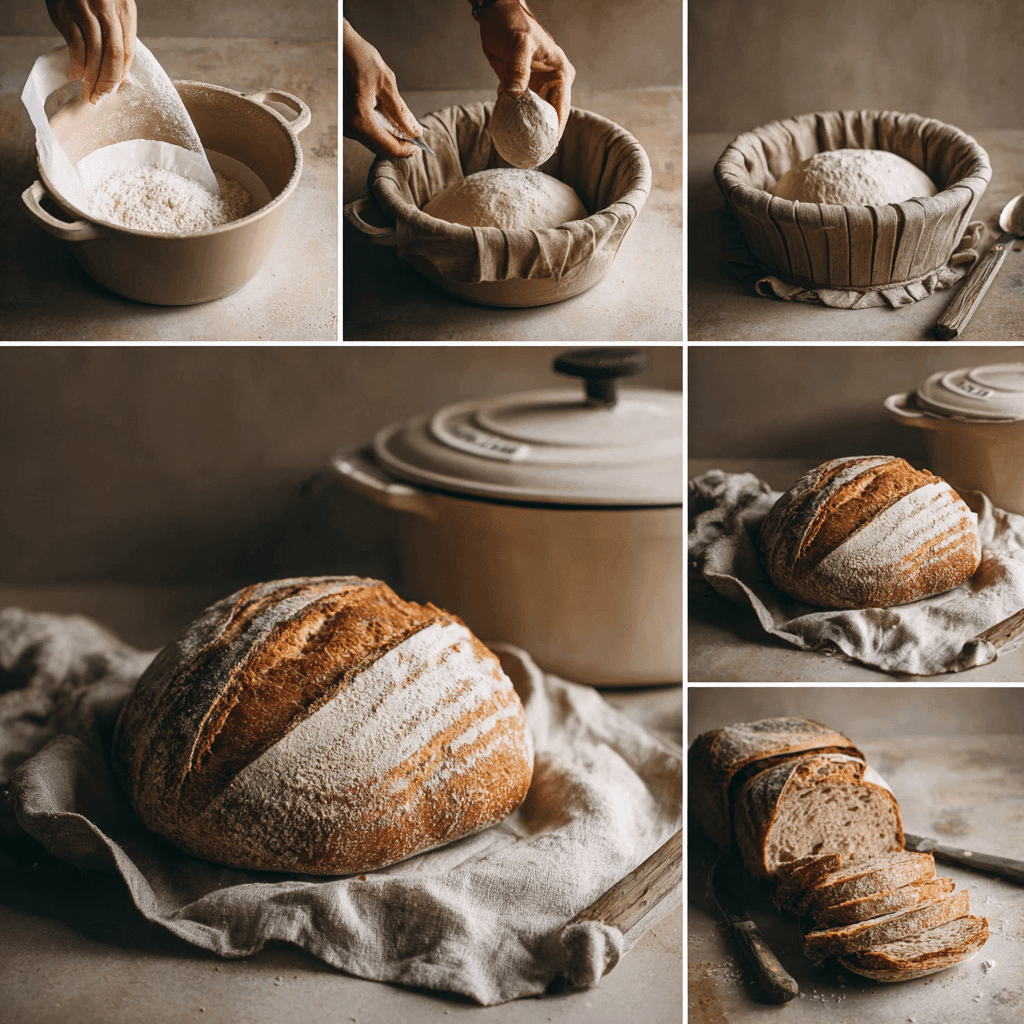 Step-by-step gluten free sourdough bread making process