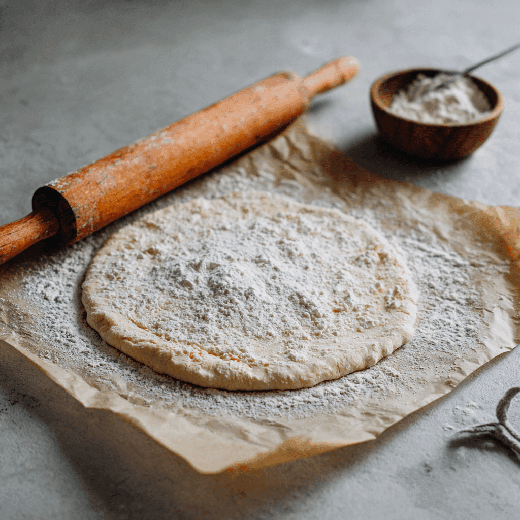 Rolling out gluten free pizza dough