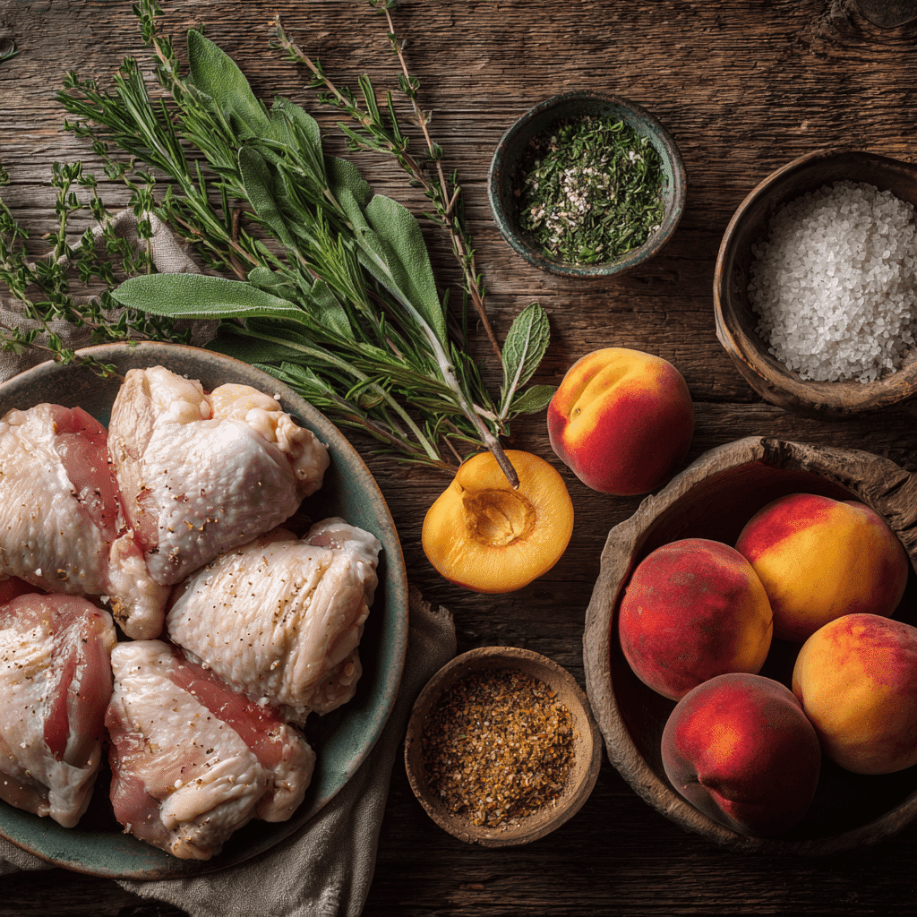 Chicken and Peaches Recipe ingredients