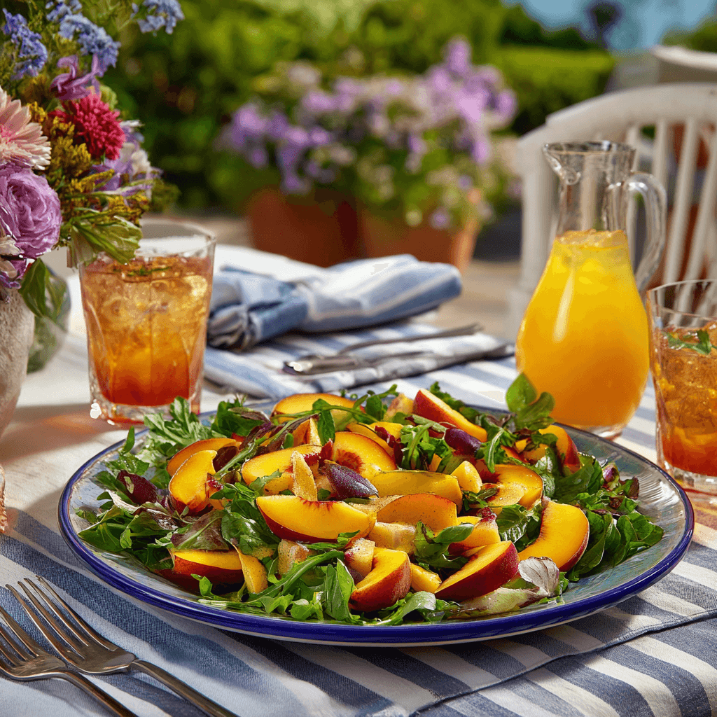 Served peach nectarine salad recipe