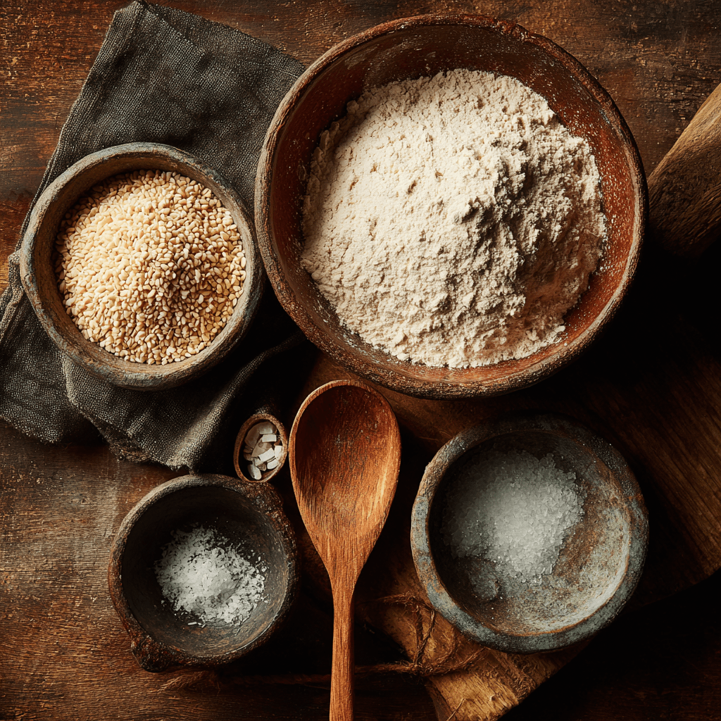 gluten-free levain bread ingredients layout