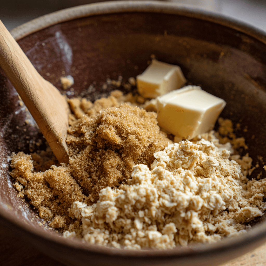 Oat and brown sugar topping for crisp