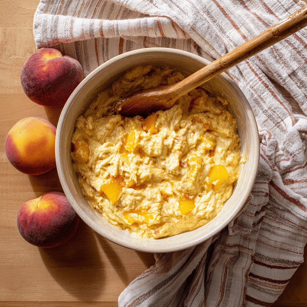 Peach Bread Recipe mixing step
