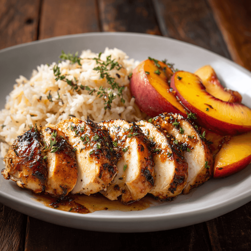 Serving Chicken and Peaches Recipe