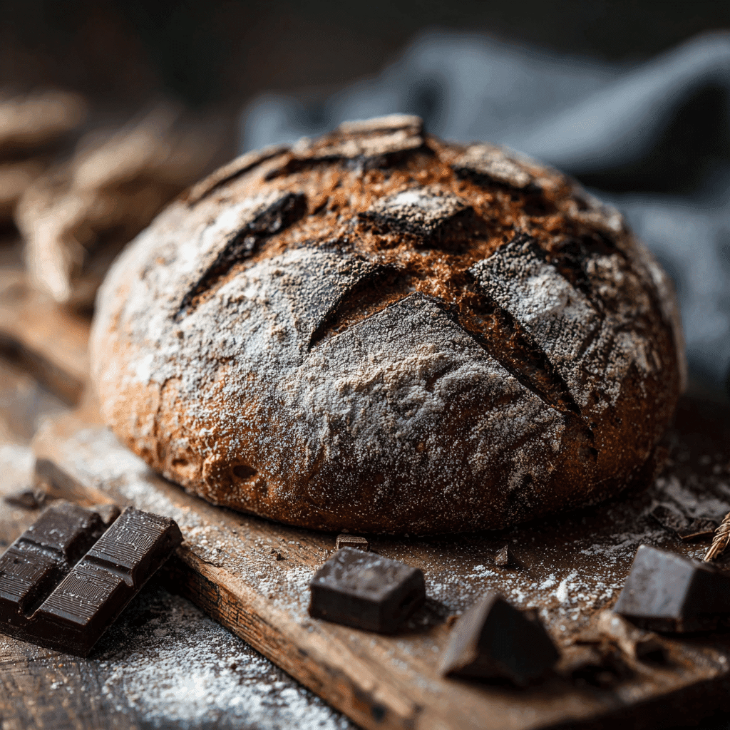 chocolate sourdough bread rustic loaf