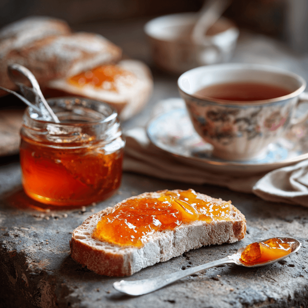 Serving Peach Jelly Recipe on Bread