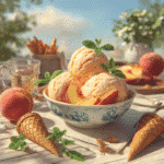 peach ice cream recipe serving idea