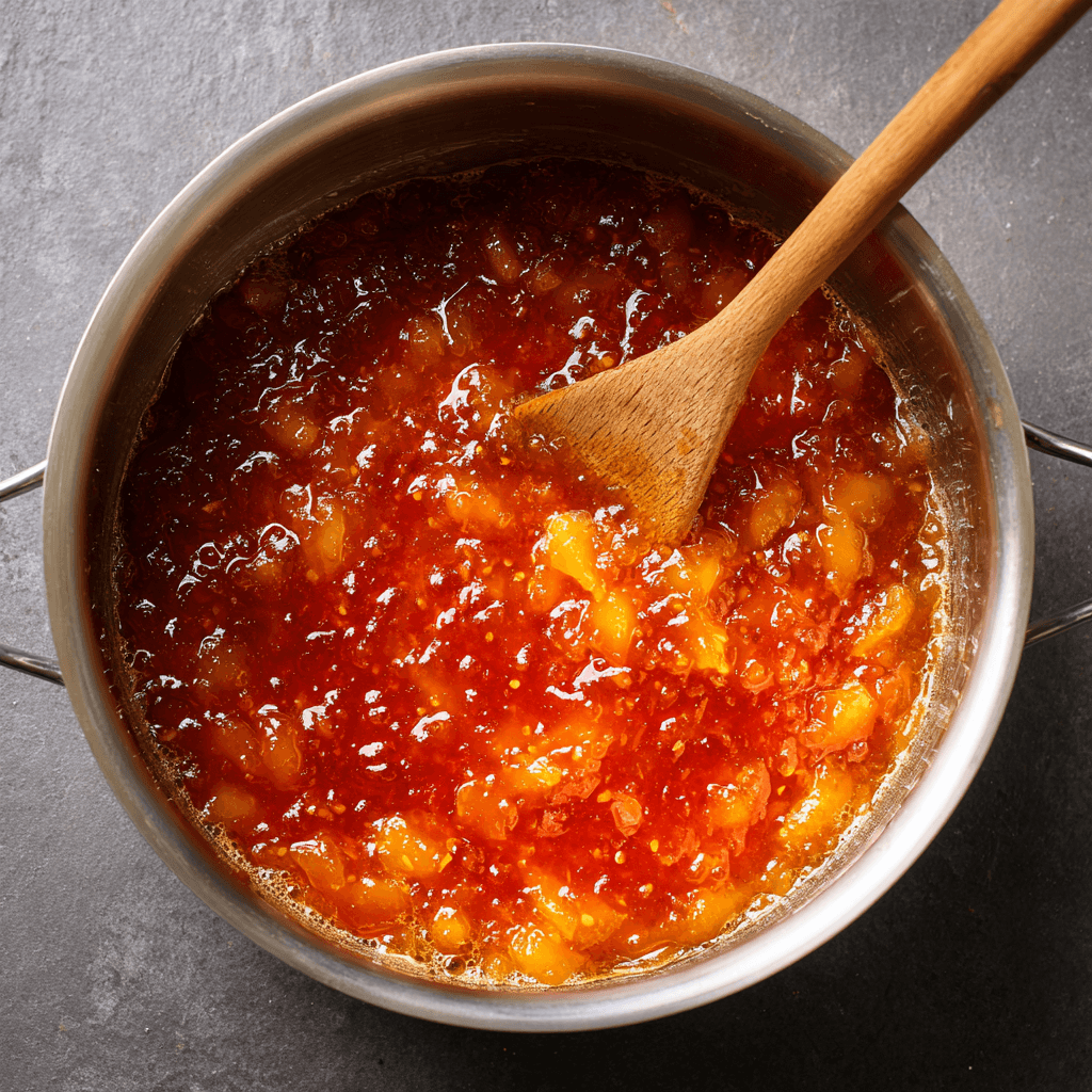 making peach jalapeno jam
