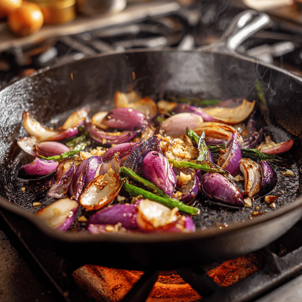Cooking vegetables for frittata