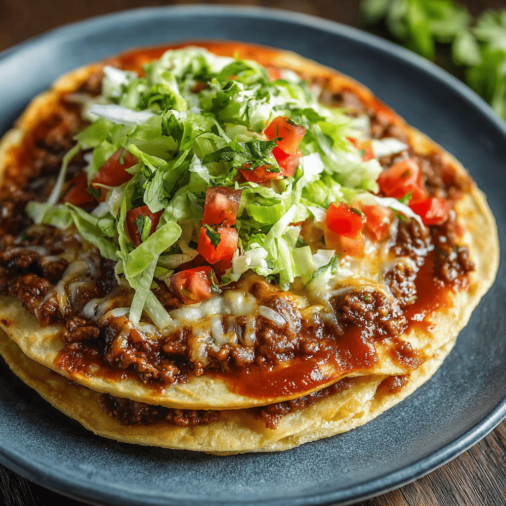 Assembled Mexican pizza ready to bake