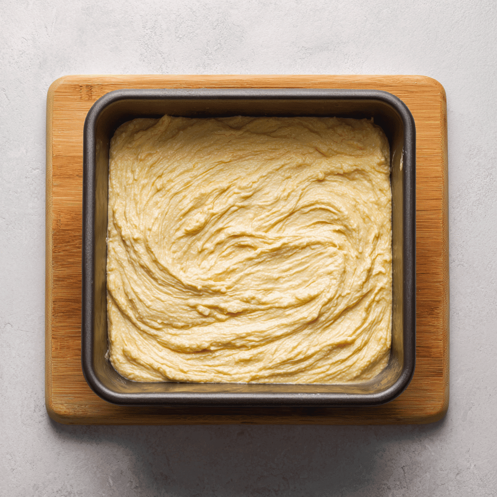 Pumpkin oatmeal bar batter in baking dish