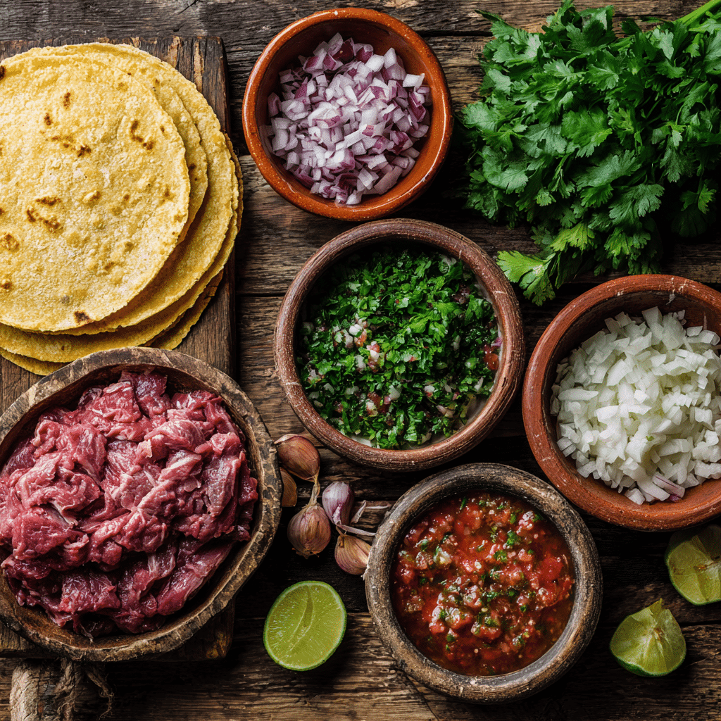Ingredients for Mexican Street Tacos