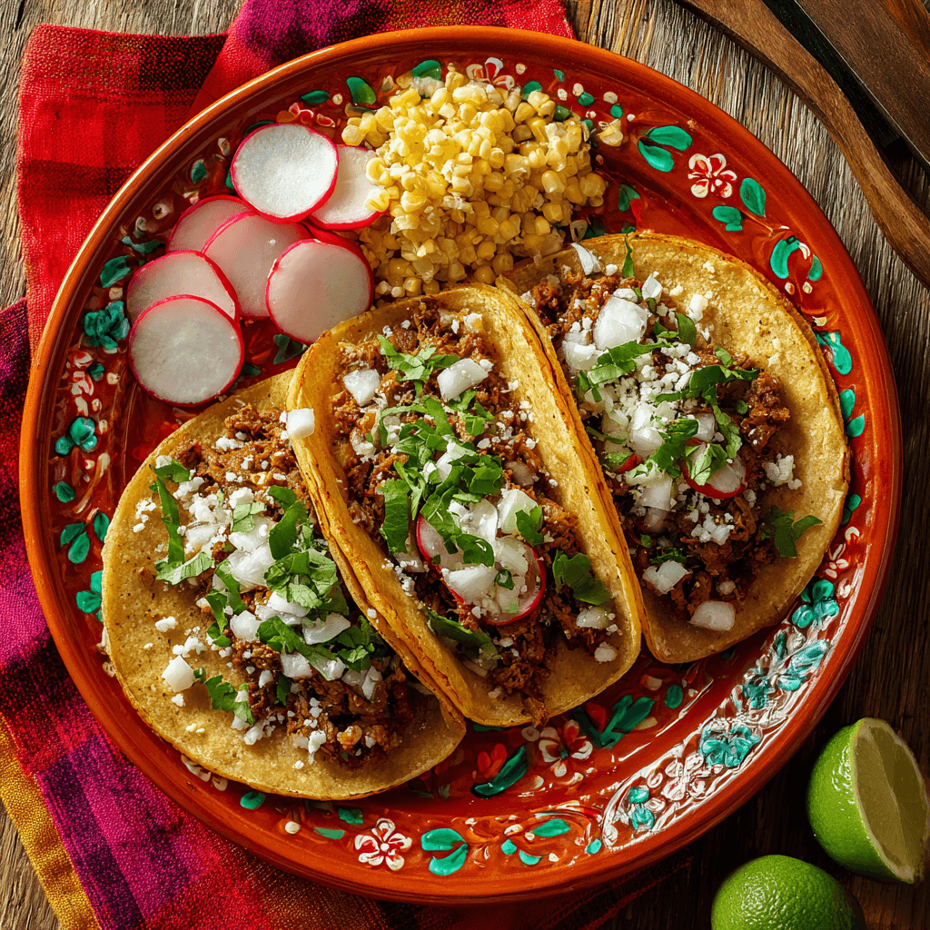 Mexican Street Tacos served with sides