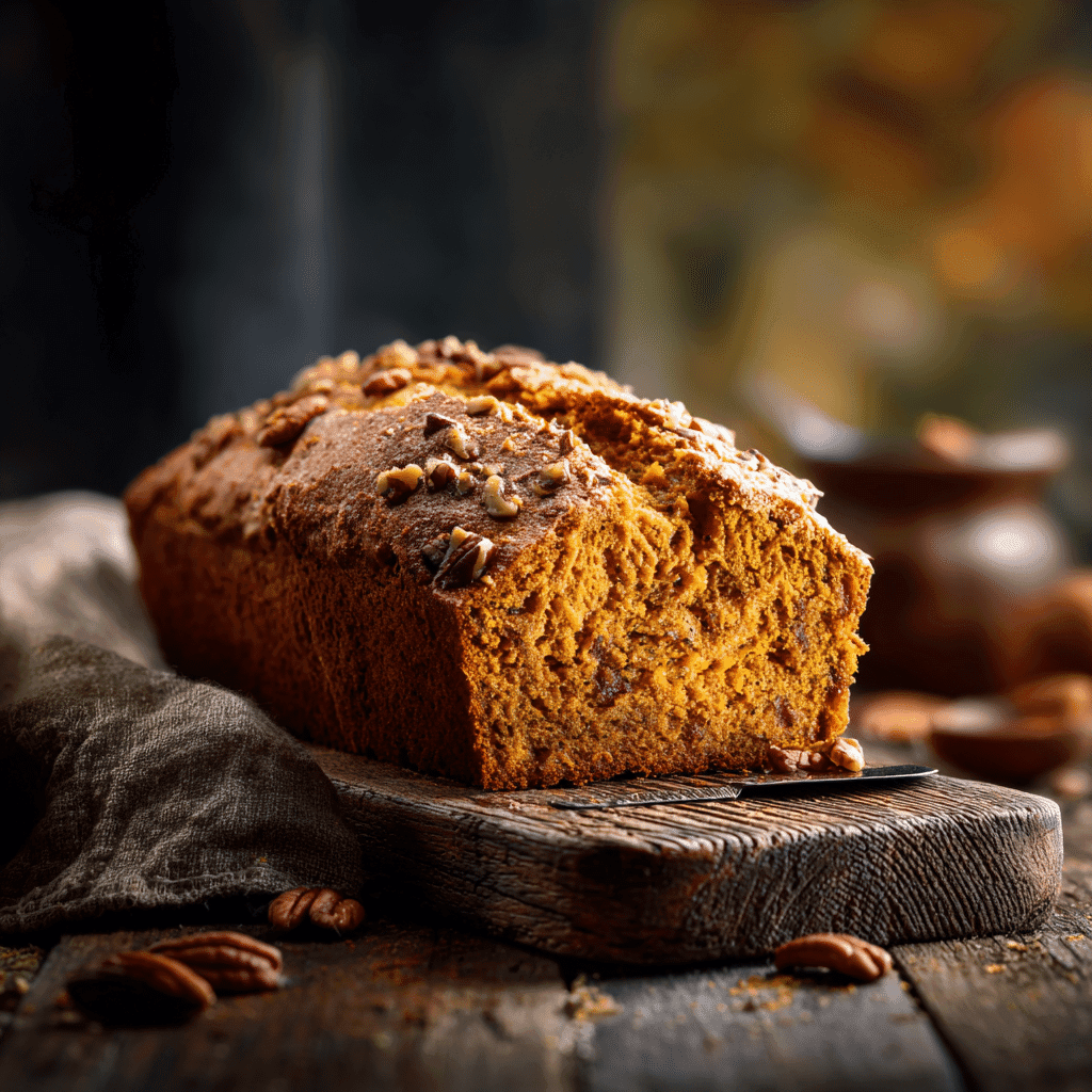 Sweet Sourdough Pumpkin Bread with Cinnamon and Pecans