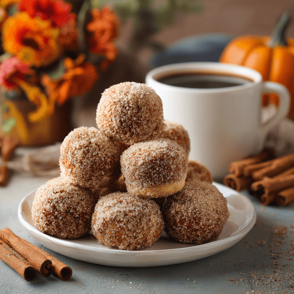 Serving Healthy Pumpkin Donut Holes Paleo Gluten-Free
