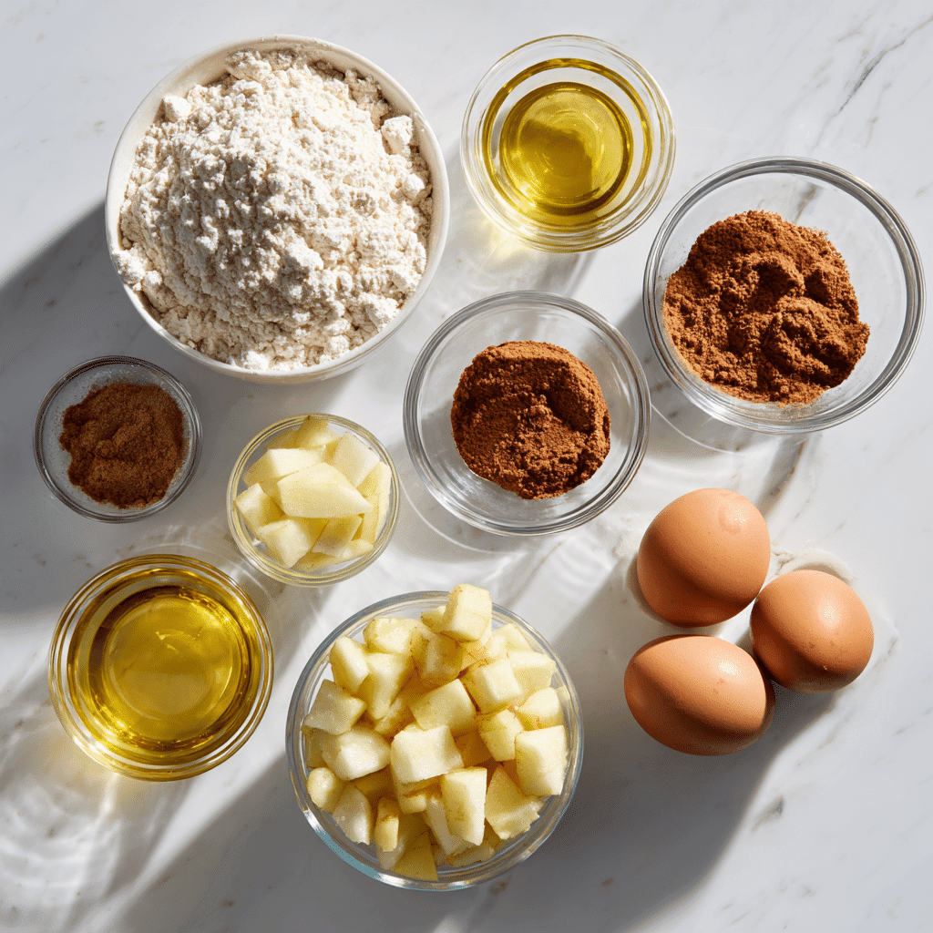 ingredients for apple cinnamon bread