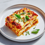 Lasagna noodles in cozy fall kitchen setting