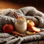 Easy Overnight Oats served in a cozy fall breakfast setting