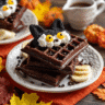 Black Cat Waffles with Whipped Cream