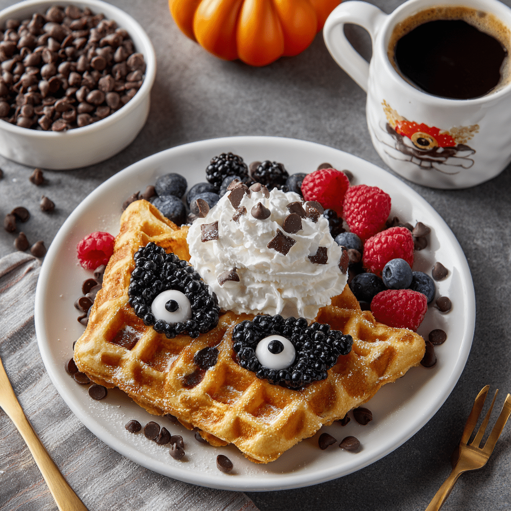 Halloween Black Cat Waffle presentation