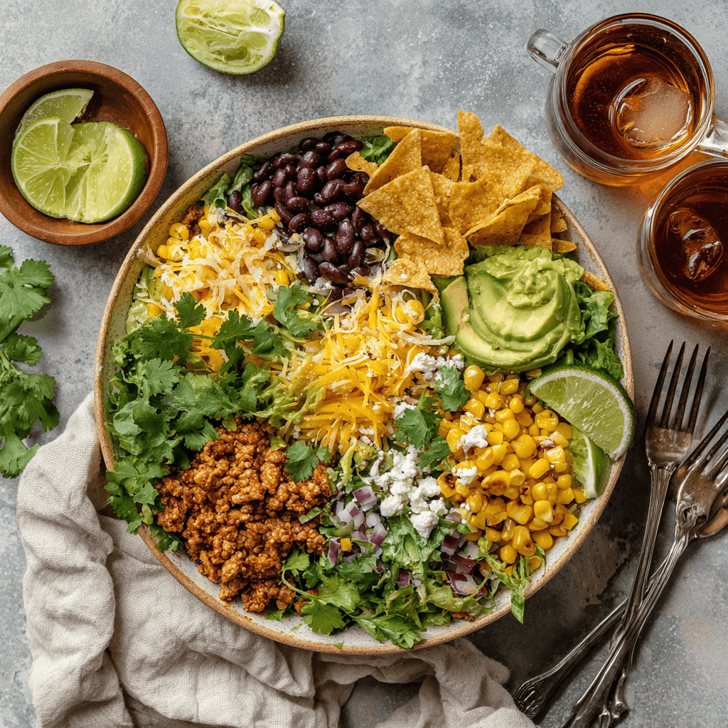 Bright and fresh Turkey Taco Salad Bowls for lunch