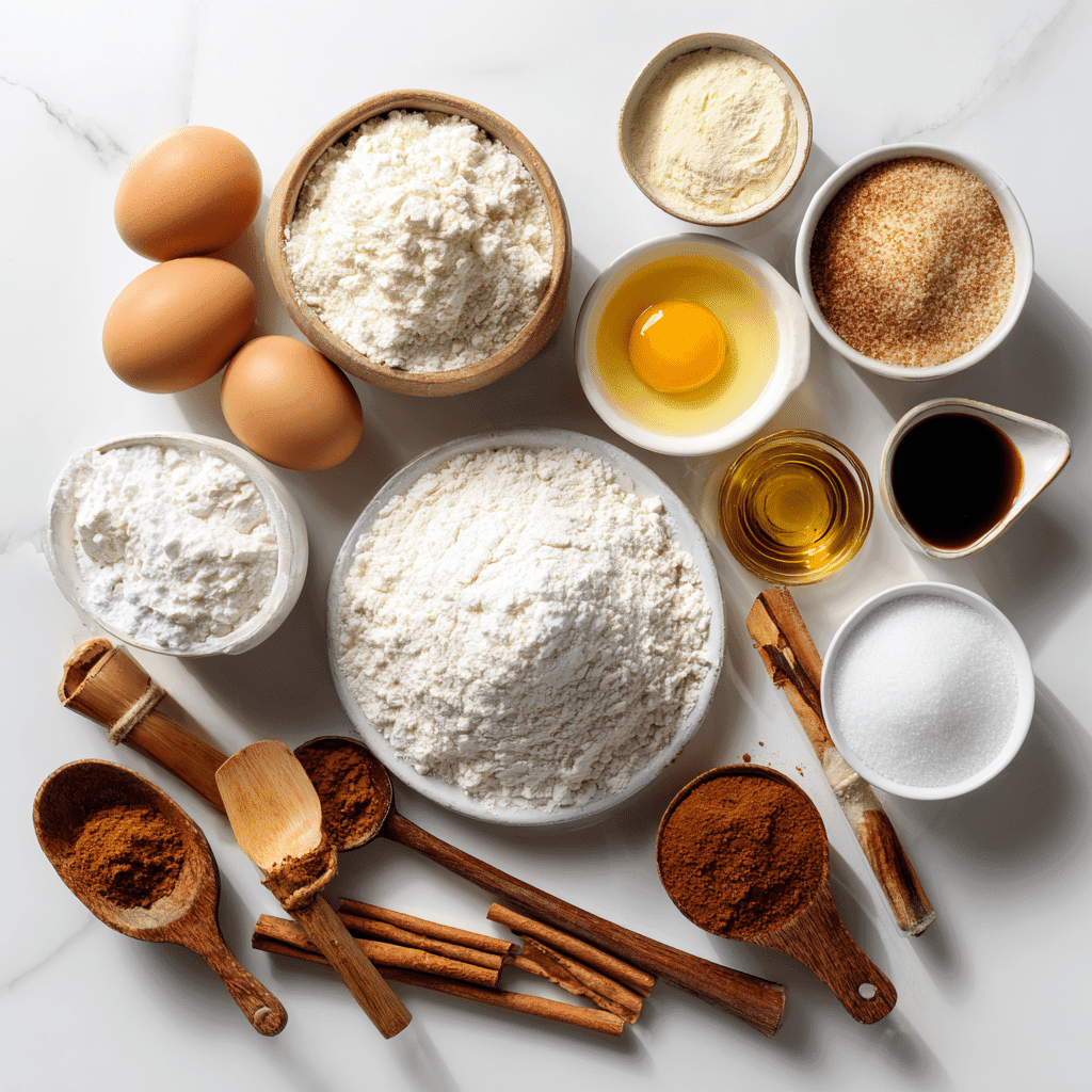 Ingredients for Spooky Spider Donuts laid out on a white countertop