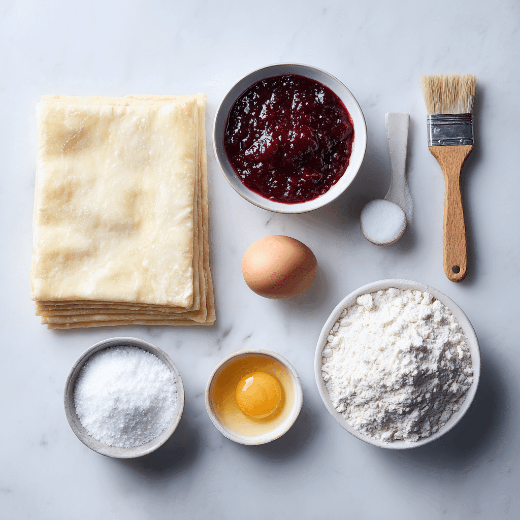 Ingredients for Bloody Jam-Filled Croissants