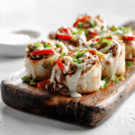 Keto Philly Cheesesteak Roll Ups on wooden board