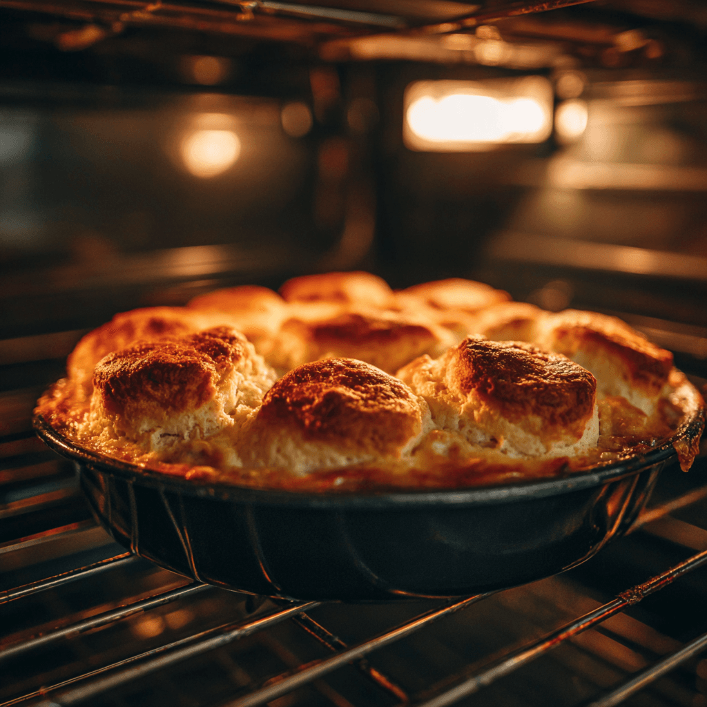 TikTok Chicken Cobbler baking process
