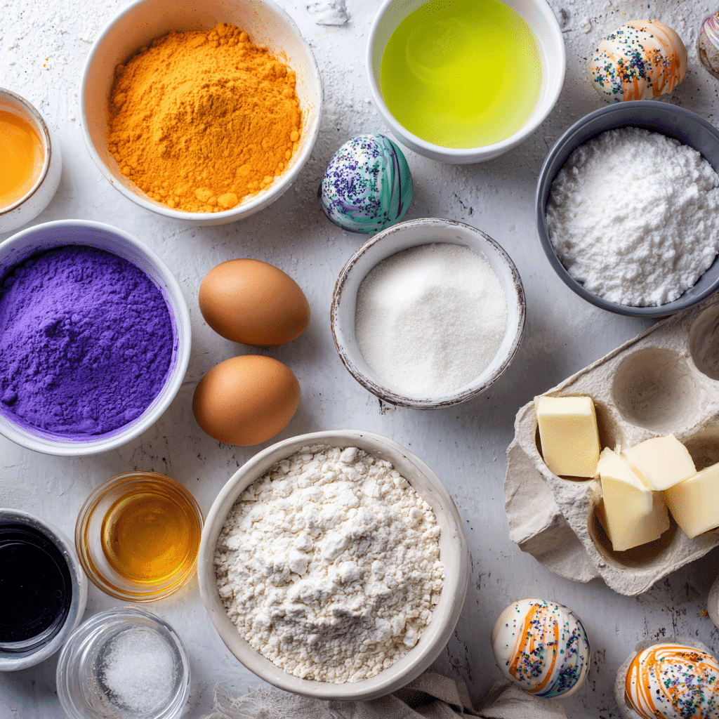 Ingredients for Glow-in-the-Dark Halloween Sugar Cookie Cutouts