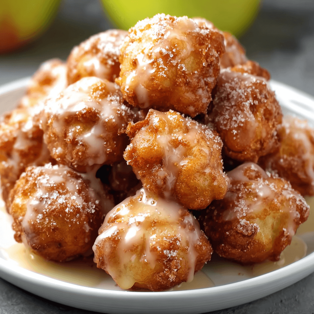 Apple Fritter Bites on a rustic fall table
