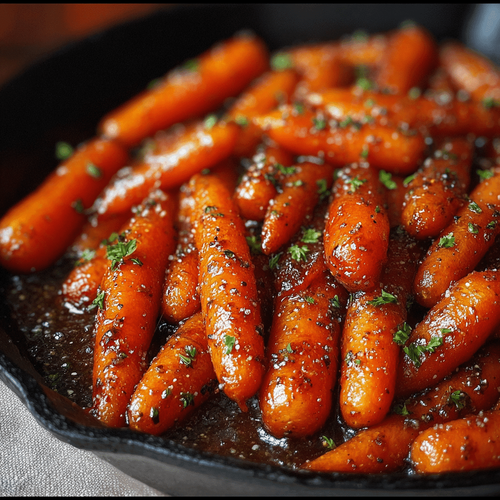 Sweet & Savory Brown Sugar Glazed Carrots in autumn setting