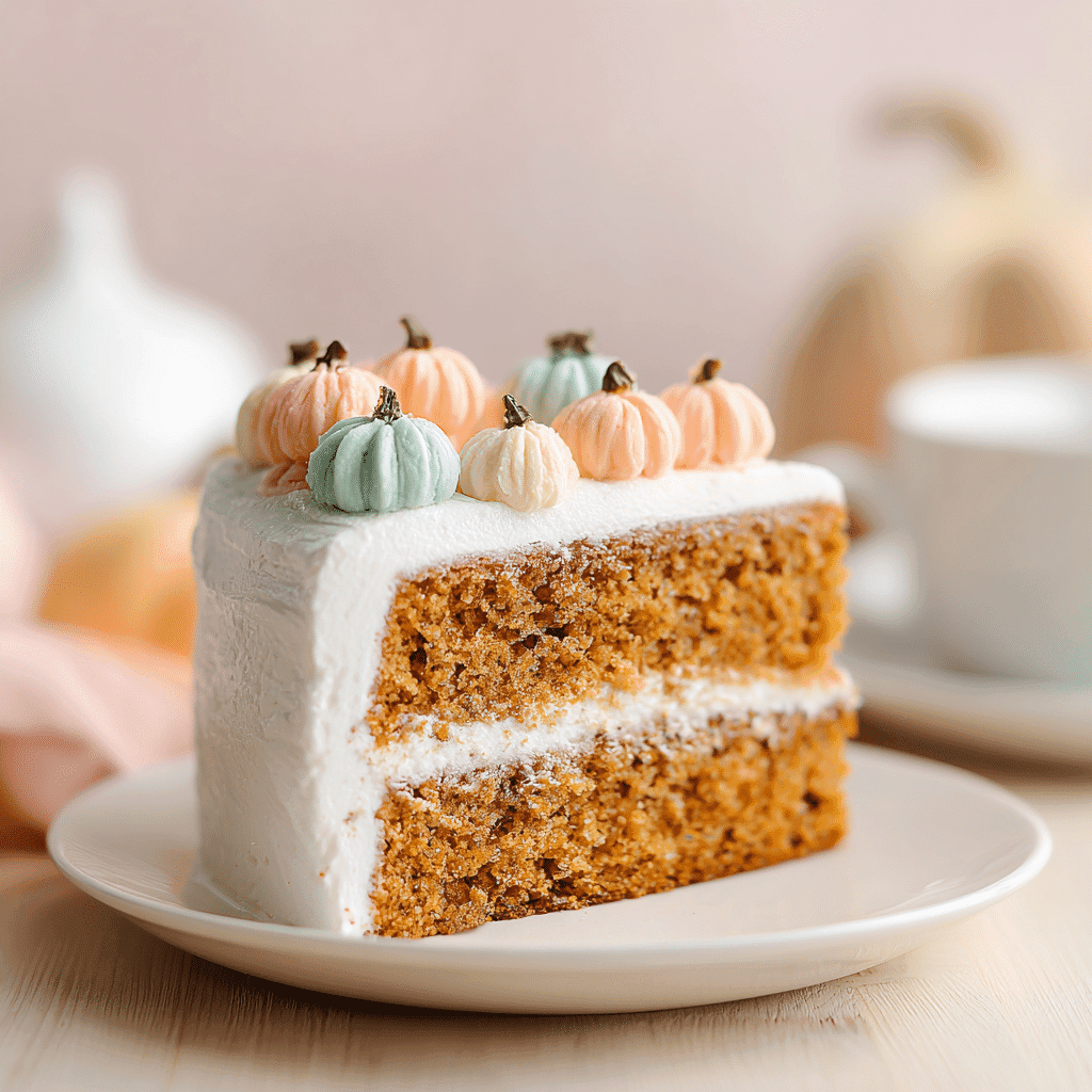Sliced Pumpkin Patch Cake with Buttercream Pumpkins