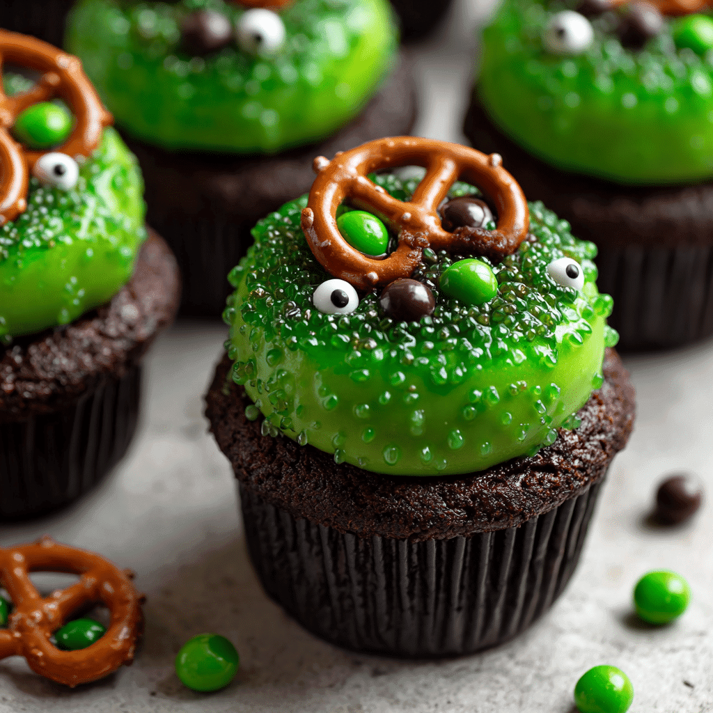 Witch Cauldron Cupcakes with Bubbling Green Frosting – Halloween treat