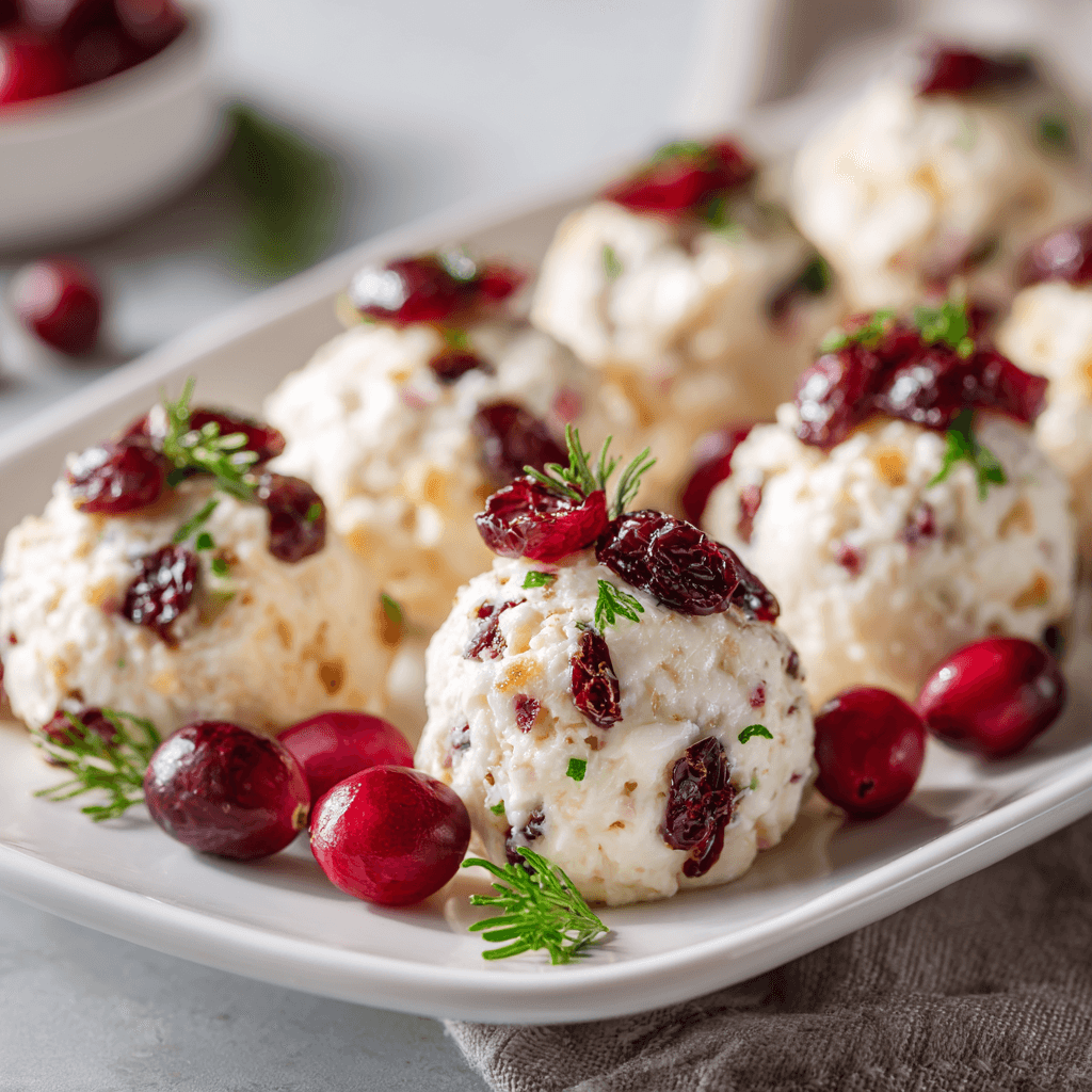 Cranberry Jalapeño Cream Cheese Bites arranged on a white platter