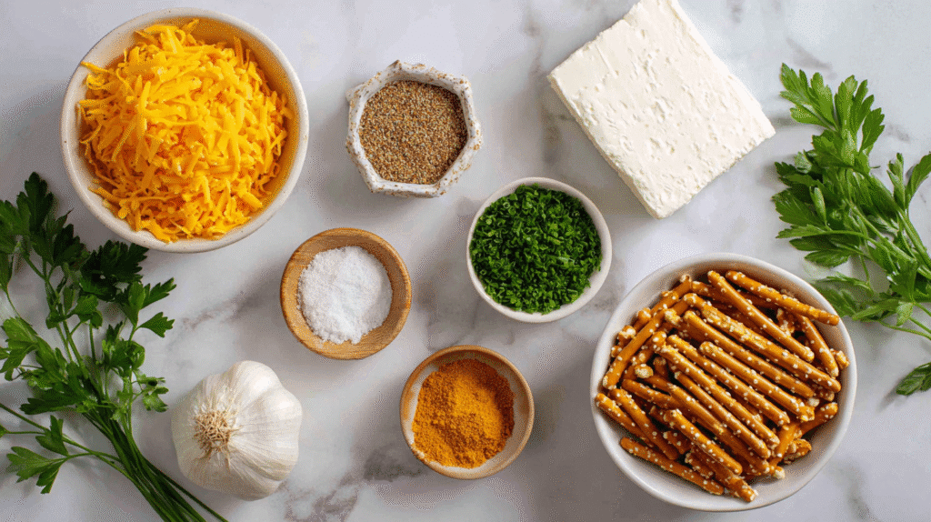 Ingredients for Mini Pumpkin Cheese Balls