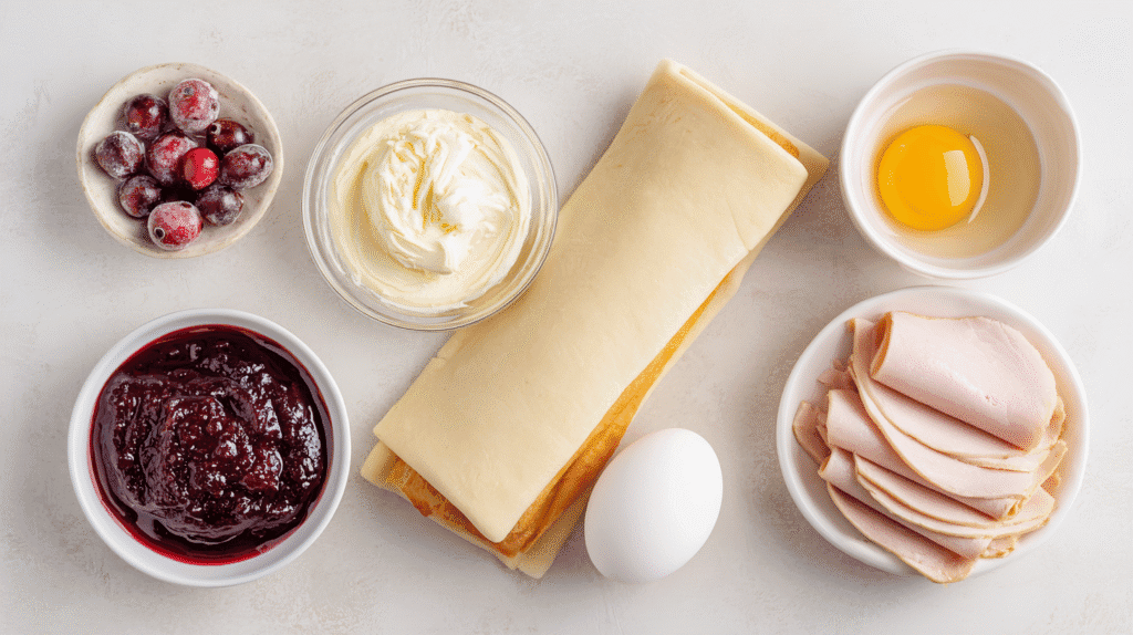 Ingredients for Turkey & Cranberry Pinwheels