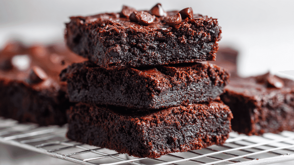 Sliced Classic Fudgy Eggless Brownies