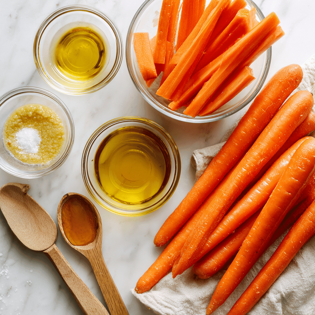 Ingredients for Roasted Carrots with Honey Mustard Drizzle