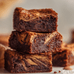 Egg-Free Nutella Swirl Brownies with visible chocolate ribbons