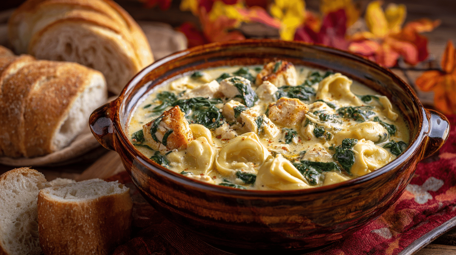 Serving Chicken Tortellini Soup