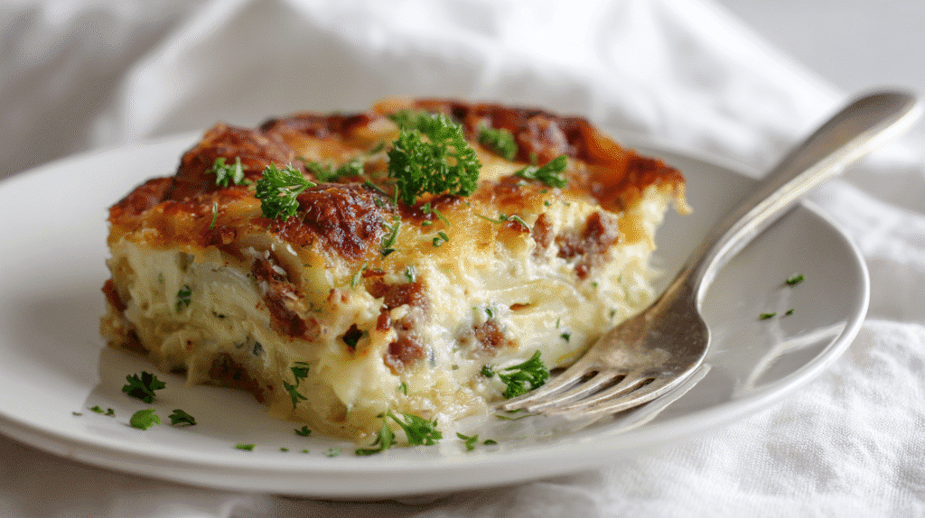 Plated Ranch Scalloped Potatoes with Sausage
