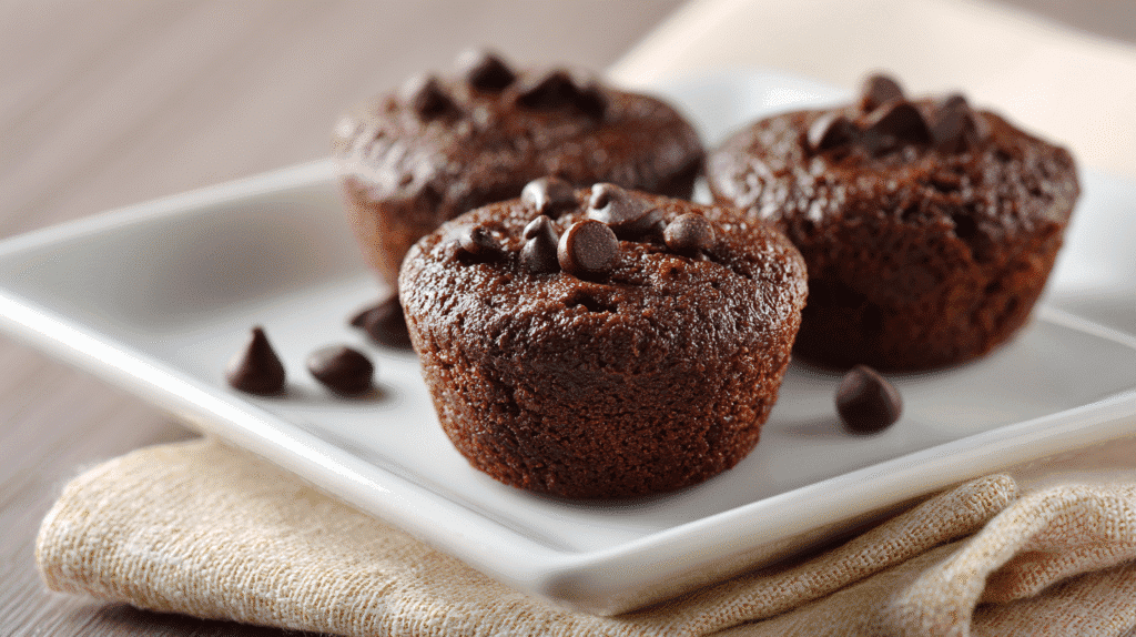 Eggless Brownie Bites served on dessert plate